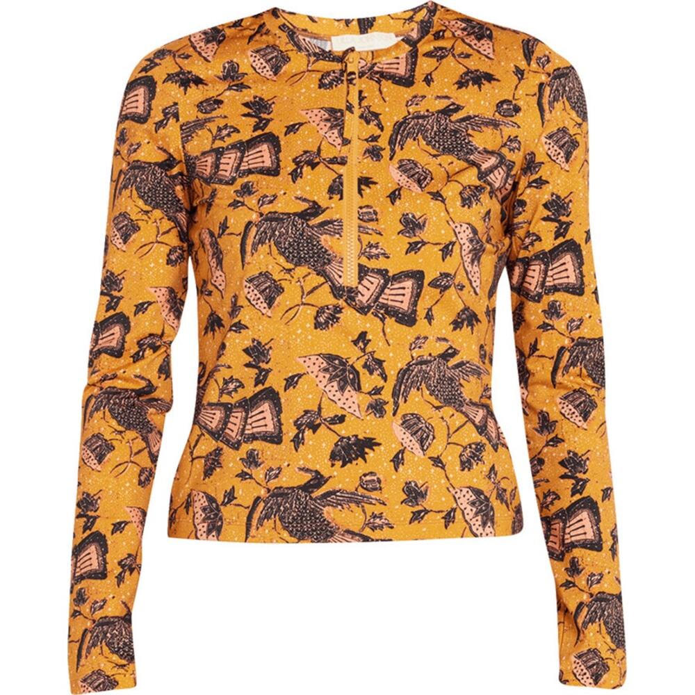 Ulla Johnson Solar Dione Orange Rashguard Surf Beach Swim Top Size Medium